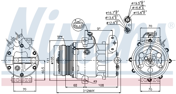 NISSENS Kompressor, klimaanlæg 89037 for VAUXHALL OPEL
