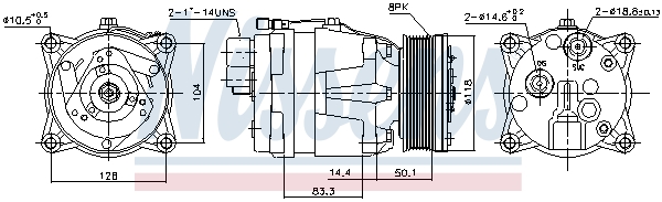 NISSENS Kompressor, klimaanlæg 89048 for VW
