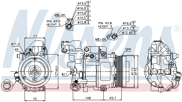 NISSENS Kompressor, klimaanlæg 89051 for MERCEDES-BENZ