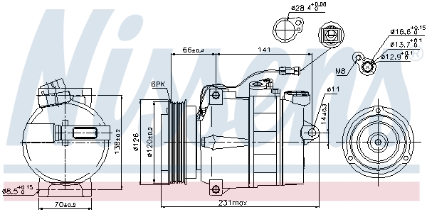 NISSENS Kompressor, klimaanlæg 89054 for VW
