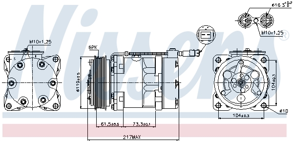 NISSENS Kompressor, klimaanlæg 89056 for PEUGEOT CITROËN