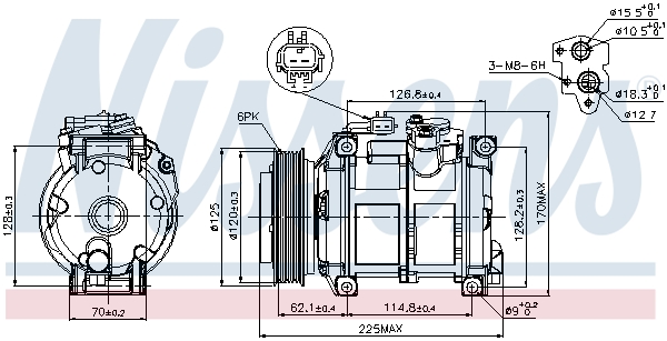 NISSENS Kompressor, klimaanlæg 89074 for CHRYSLER PLYMOUTH