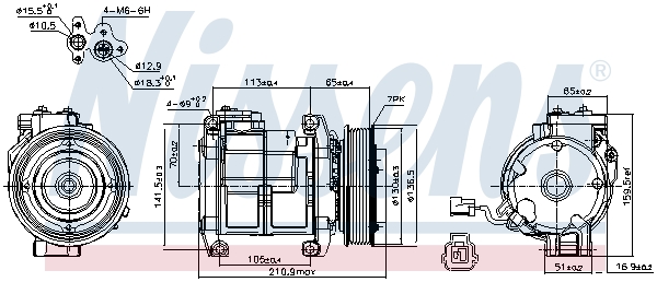 NISSENS Kompressor, klimaanlæg 89084 for HONDA