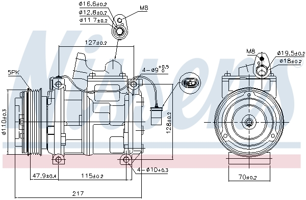 NISSENS Kompressor, klimaanlæg 89147 for BMW