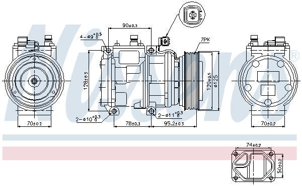 NISSENS Kompressor, klimaanlæg 89186 for LAND ROVER