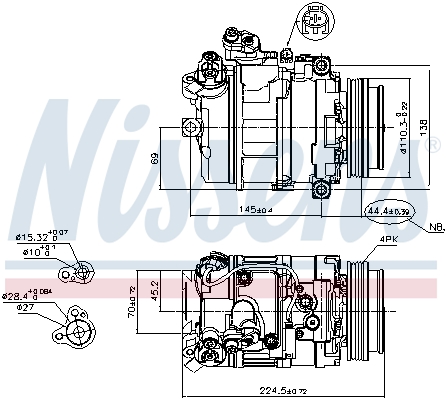 NISSENS Kompressor, klimaanlæg 89199 for BMW ALPINA