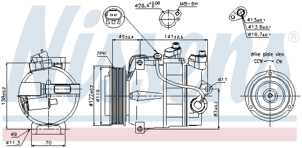NISSENS Kompressor, klimaanlæg 89200 for MERCEDES-BENZ