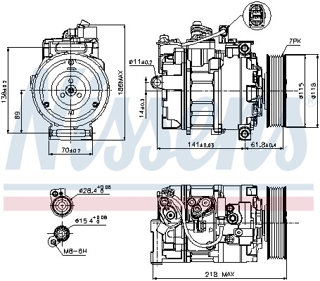 NISSENS Kompressor, klimaanlæg 89210 for VW