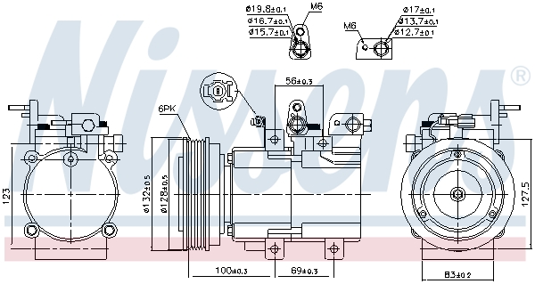 NISSENS Kompressor, klimaanlæg 89238 for HYUNDAI KIA