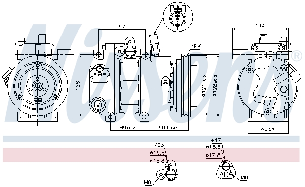 NISSENS Kompressor, klimaanlæg 89296 for HYUNDAI KIA