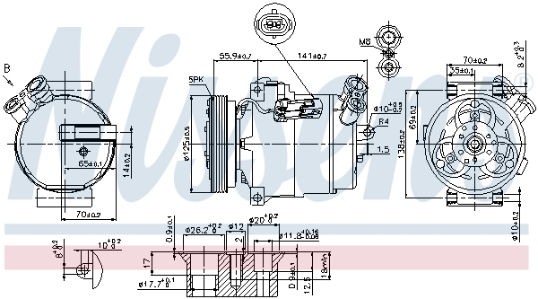 NISSENS Kompressor, klimaanlæg 89308 for VAUXHALL CADILLAC