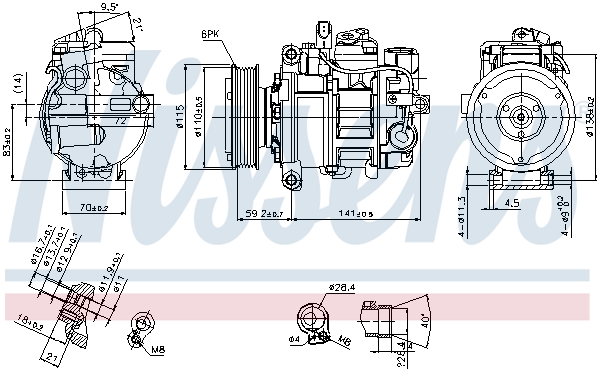 NISSENS Kompressor, klimaanlæg 89384 for AUDI