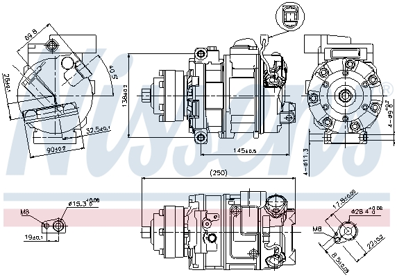 NISSENS Kompressor, klimaanlæg 89418 for VW AUDI