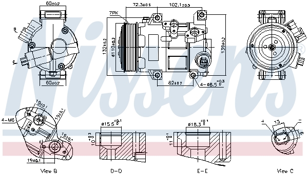 NISSENS Kompressor, klimaanlæg 89516 for TOYOTA