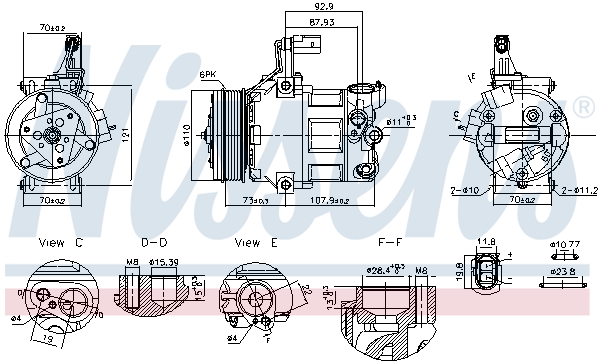 NISSENS Kompressor, klimaanlæg 891034 for VW SKODA
