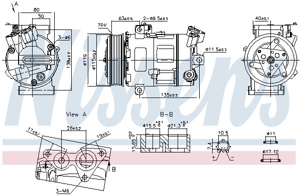 NISSENS Kompressor, klimaanlæg 890947 for OPEL VAUXHALL FIAT RENAULT NISSAN