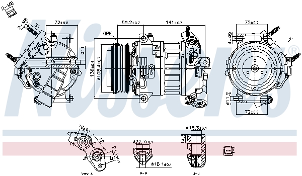 NISSENS Kompressor, klimaanlæg 890796 for FORD