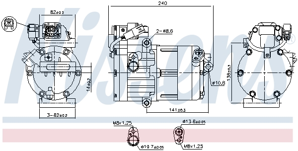 NISSENS Kompressor, klimaanlæg 891022 for KIA