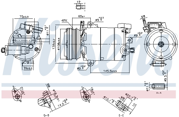 NISSENS Kompressor, klimaanlæg 890794 for FORD