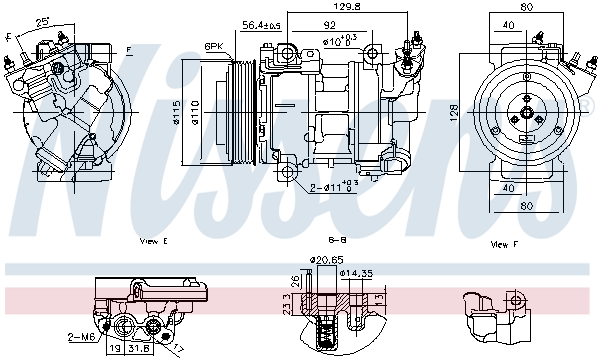 NISSENS Kompressor, klimaanlæg 891016 for DS PEUGEOT