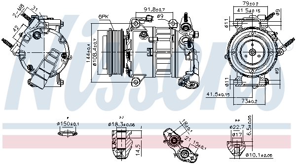 NISSENS Kompressor, klimaanlæg 890589 for FORD
