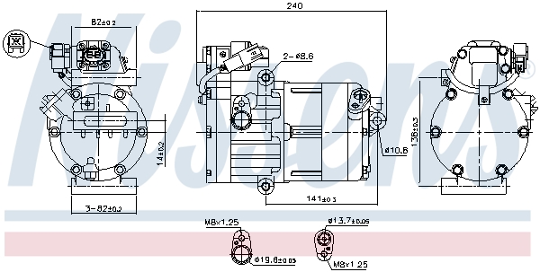 NISSENS Kompressor, klimaanlæg 891023 for KIA