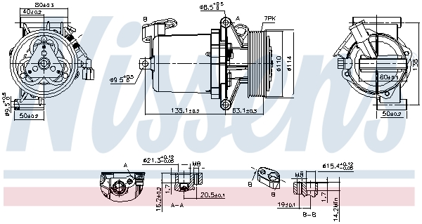 NISSENS Kompressor, klimaanlæg 890172 for NISSAN