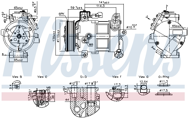 NISSENS Kompressor, klimaanlæg 890596 for JEEP FIAT