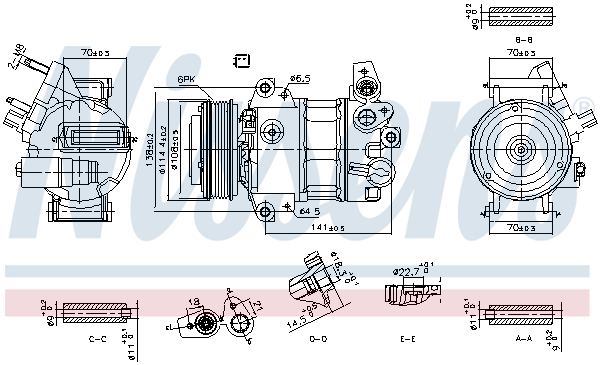 NISSENS Kompressor, klimaanlæg 890786 for FORD