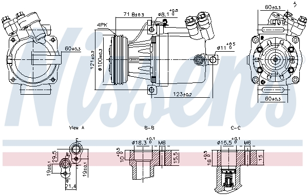 NISSENS Kompressor, klimaanlæg 890950 for OPEL VAUXHALL SUZUKI