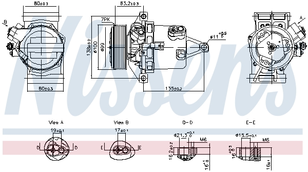 NISSENS Kompressor, klimaanlæg 890980 for NISSAN DACIA RENAULT