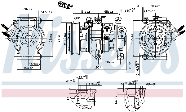 NISSENS Kompressor, klimaanlæg 891007 for FORD