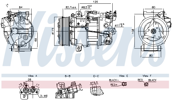 NISSENS Kompressor, klimaanlæg 891042 for MERCEDES-BENZ RENAULT