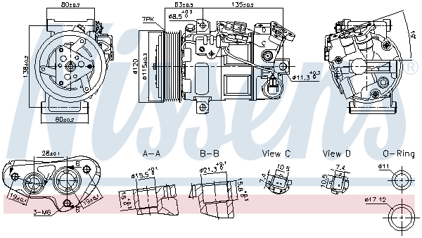 NISSENS Kompressor, klimaanlæg 891017 for NISSAN RENAULT