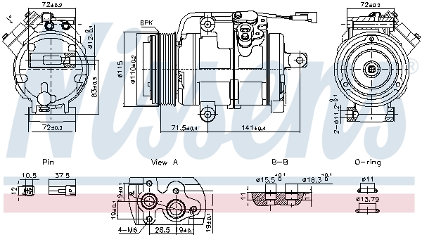 NISSENS Kompressor, klimaanlæg 891060 for MAZDA