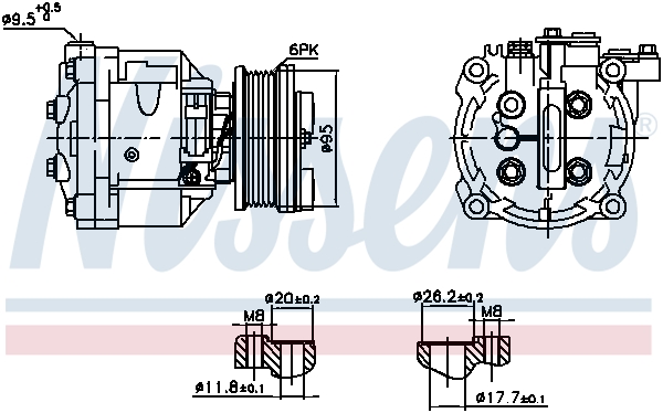 NISSENS Kompressor, klimaanlæg 891078 for OPEL VAUXHALL CHEVROLET