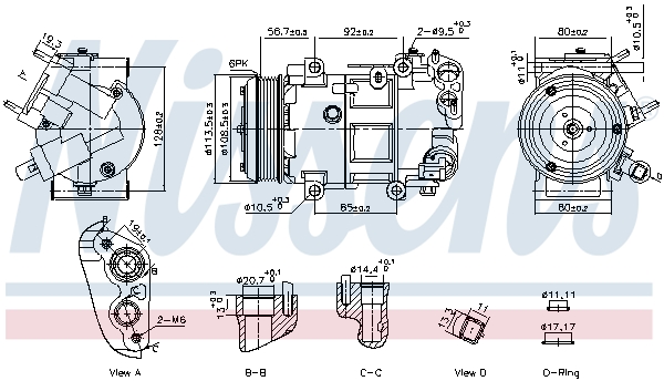 NISSENS Kompressor, klimaanlæg 891109 for OPEL DS PEUGEOT