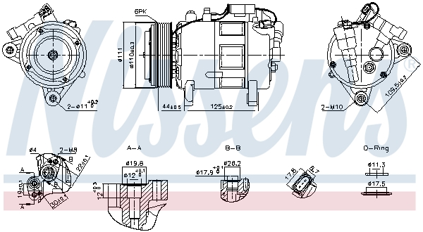 NISSENS Kompressor, klimaanlæg 891148 for BMW MINI