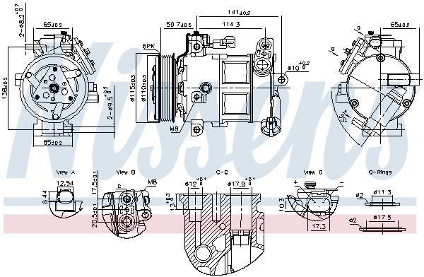 NISSENS Kompressor, klimaanlæg 891186 for JEEP