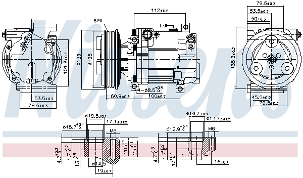 NISSENS Kompressor, klimaanlæg 89549 for MAZDA