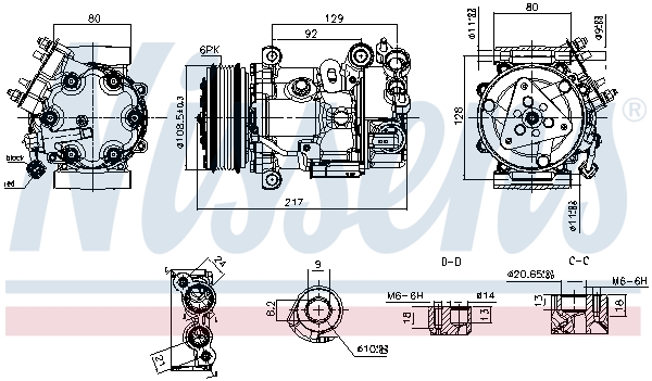 NISSENS Kompressor, klimaanlæg 890979 for DS