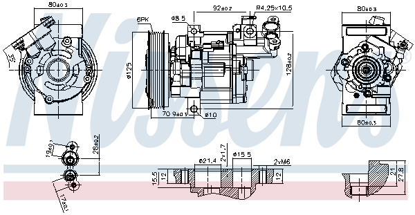 NISSENS Kompressor, klimaanlæg 89579 for NISSAN DACIA
