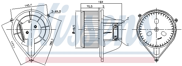 NISSENS Kabineblæser 87241 for FIAT