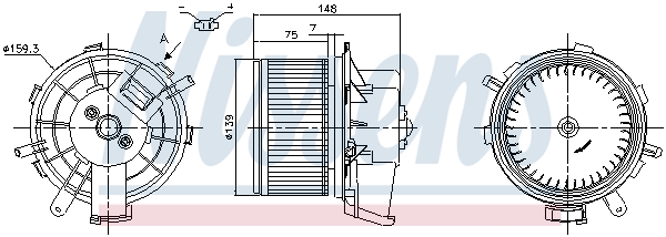 NISSENS Kabineblæser 87290 for PEUGEOT VAUXHALL