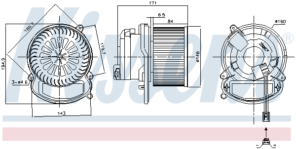 NISSENS Kabineblæser 87504 for RENAULT