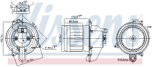 NISSENS Kabineblæser 87609 for DACIA