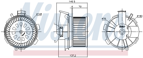 NISSENS Kabineblæser 87744 for PEUGEOT