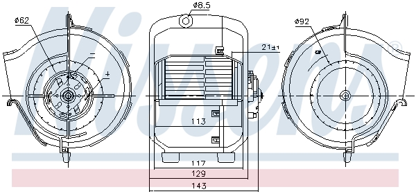 NISSENS Kabineblæser 87768 for VW