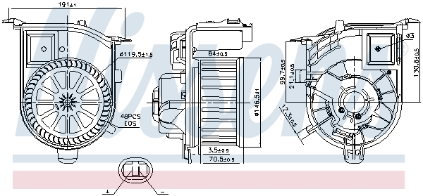 NISSENS Kabineblæser 87450 for RENAULT