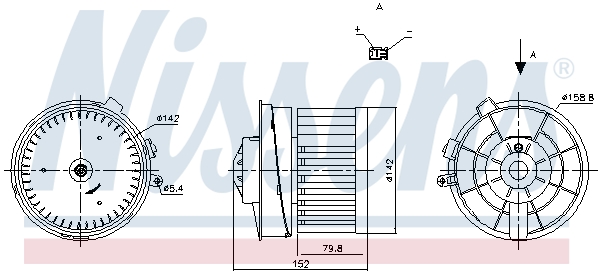 NISSENS Kabineblæser 87721 for NISSAN